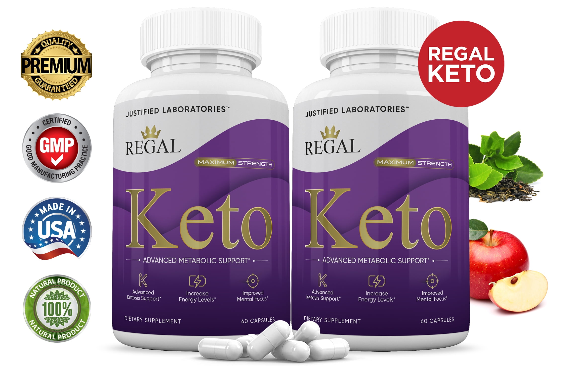 (2 Pack) Regal Keto Pills 800MG Includes Apple Cider Vinegar goBHB Exogenous Ketones Advanced Ketosis Support for Men Women 120 Capsules