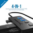 thumbnail image 3 of Hub Usb Sabrent 4 Puertos Usb 3.0 Switch On Off Individuales Sabrent HB-UMP3, 3 of 4