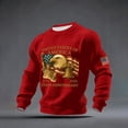 thumbnail image 2 of USA 250th Anniversary Shirt Mens Round Neck Long Sleeve Tops American Flag Eagle Shirts 250 Years Casual Waffle Pullover, 2 of 3