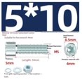 thumbnail image 1 of 100 juegos de tuercas de tornillo hexagonales galvanizadas de grado 8,8, arandelas de resorte planas y pernos (M4/M5): solución de fijación duradera for proyectos y reparaciones de bricolaje, 1 of 2