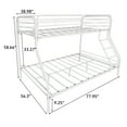 thumbnail image 6 of Twin Over Full Bunk Beds for Teens, LEGAHOME Heavy-Duty Metal Bunk Bed with Under-Bed Storage, 350lbs Capacity Space-Saving Bunkbeds Frame with Full-Length Guardrail, White, 6 of 9