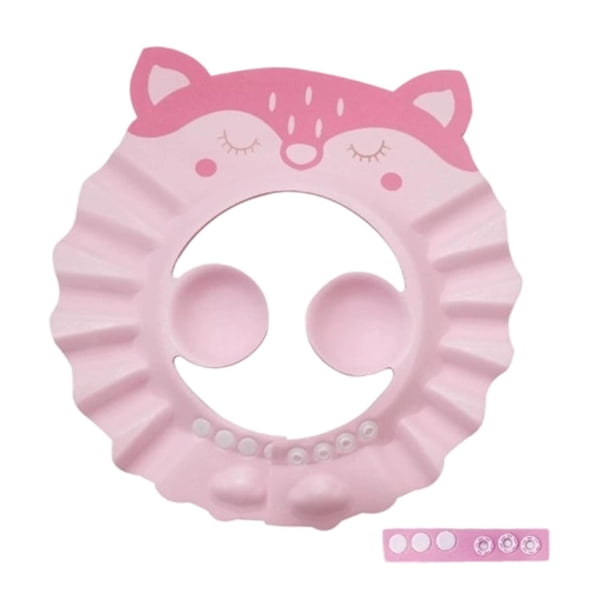 Gorro de ducha para bebé, gorro de baño, accesorios de ducha, visera ajustable, gorro de champú para niños, niñas de 0 a 9 años Rosa