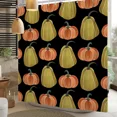 thumbnail image 2 of Tchckioa Harvest Pumpkin Shower Curtain for Bathroom,Waterproof Hooks Bath Curtain,Black,72x72, 2 of 6