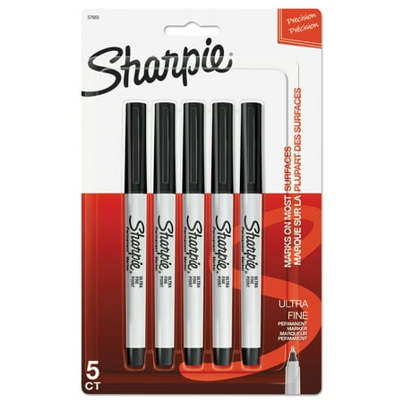 Sharpie 5ct Permanent Markers Ultra Fine Black
