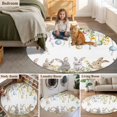 thumbnail image 6 of Round Area Rug 4ft, Watercolor Easter Egg Rabbit on White Non-Shedding Washable Area Rug, Spring Flower Leaf Non Slip Low-Profile Circle Rugs for Living Room, Bedroom Dining Room, 6 of 9