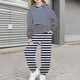 thumbnail image 2 of Piuwrlz Teen Fleece Sweatsuits 2pcs Hood Top and Pants Girls Boys Plush Stripe Hoodies and Sweatpants Blue Size 14-15 Years, 2 of 6