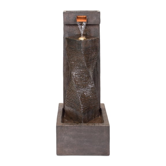 Melrose Cascading Outdoor Garden Water Fountain - 33.5" - Brown