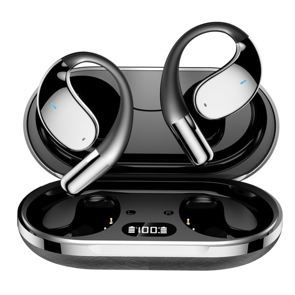 Matsuzay Auriculares Bluetooth con AI Assistant ABS Silicona 10m Distancia de conexión Auriculares Bluetooth Auriculares Cables de audio/vídeo negro versión normal