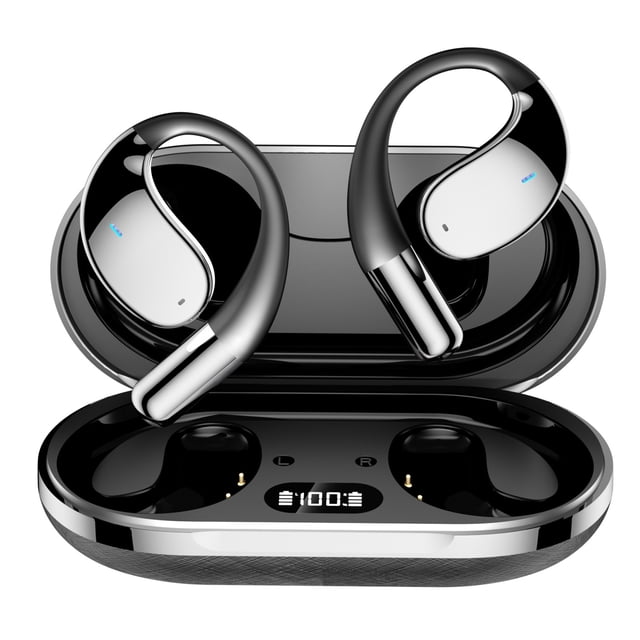 Matsuzay Auriculares Bluetooth con AI Assistant ABS Silicona 10m Distancia de conexión Auriculares Bluetooth Auriculares Cables de audio/vídeo negro versión normal