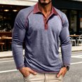 thumbnail image 6 of Mens Long Sleeve Polo Shirts Fashion Casual Raglan Button Polo Tee Collared Golf Shirt, 3XL, 6 of 6