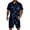 Dark Blue, variant on 2 Piece Short Sets for Men Summer Beach Outfits Camo Printed Button Down Shirts & Shorts Casual Vacation Set