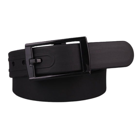 Jdlsppl Unisex Rubber Belt Square Plastic Buckle Casual Fashion Classic Adjustable Silicone Belts for Jeans Pants Shorts Black One Size