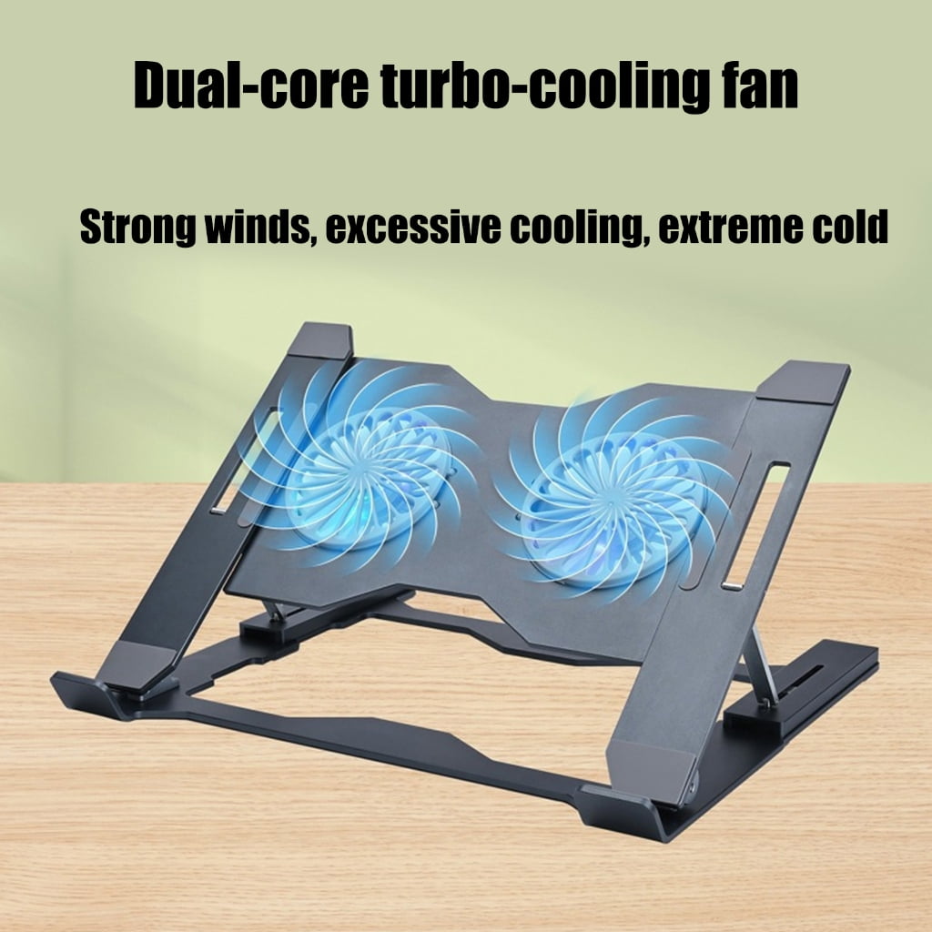 Angle Notebook Support With Integrated Cooling Fan LED Lighting Bracket