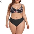thumbnail image 1 of ENJOYW 2Pcs/Set Women Bikini Fashion Print Adjustable Plus Size Sling Vintage Pattern Split Swimsuit for VacationNylon, 1 of 7