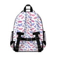thumbnail image 3 of Pink Blue Butterfly Pattern Backpack for School,Cute School Bag,Schoolbag with Adjustable Shoulder Straps & Padded Back,15.25"x11.5"x5.25", 3 of 5