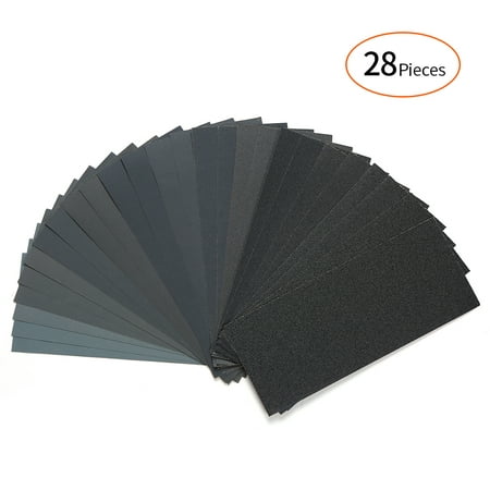 LANHU 120 to 3000 Assorted Grit Dry/Wet Sandpaper for Wood Furniture Finishing Metal Sanding and Automotive Polishing 9*3.6 Inch