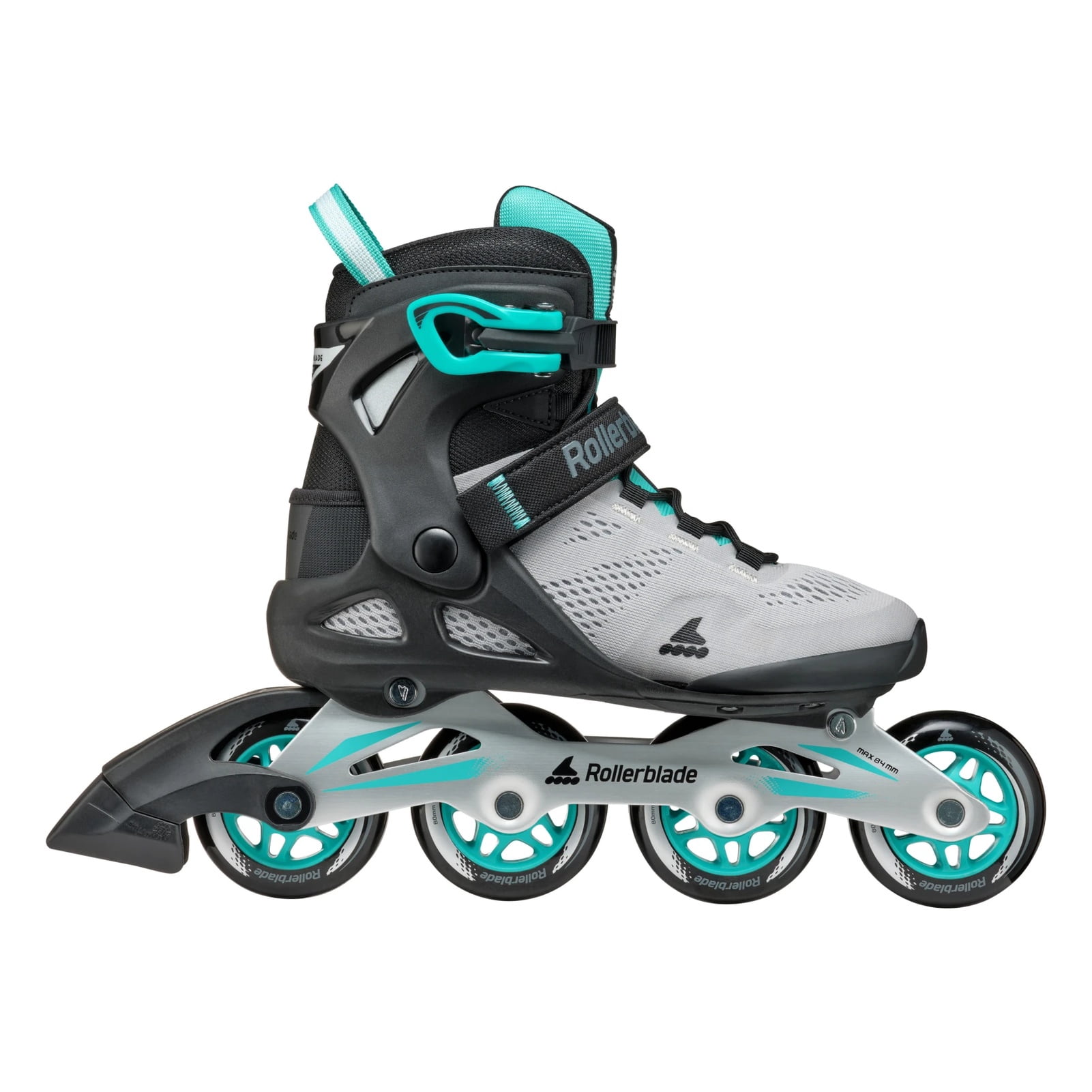 ROLLERBLADE Adult Female Macroblade 80 Inline Skates, Color: Gray/Teal Blue, Size: 9/9.5