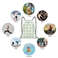 thumbnail image 6 of Gaeub Green Checkboard Drawstring Backpack Bag Sport Gym Sackpack Heavy Duty String Backpack for Men Women-Small, 6 of 6