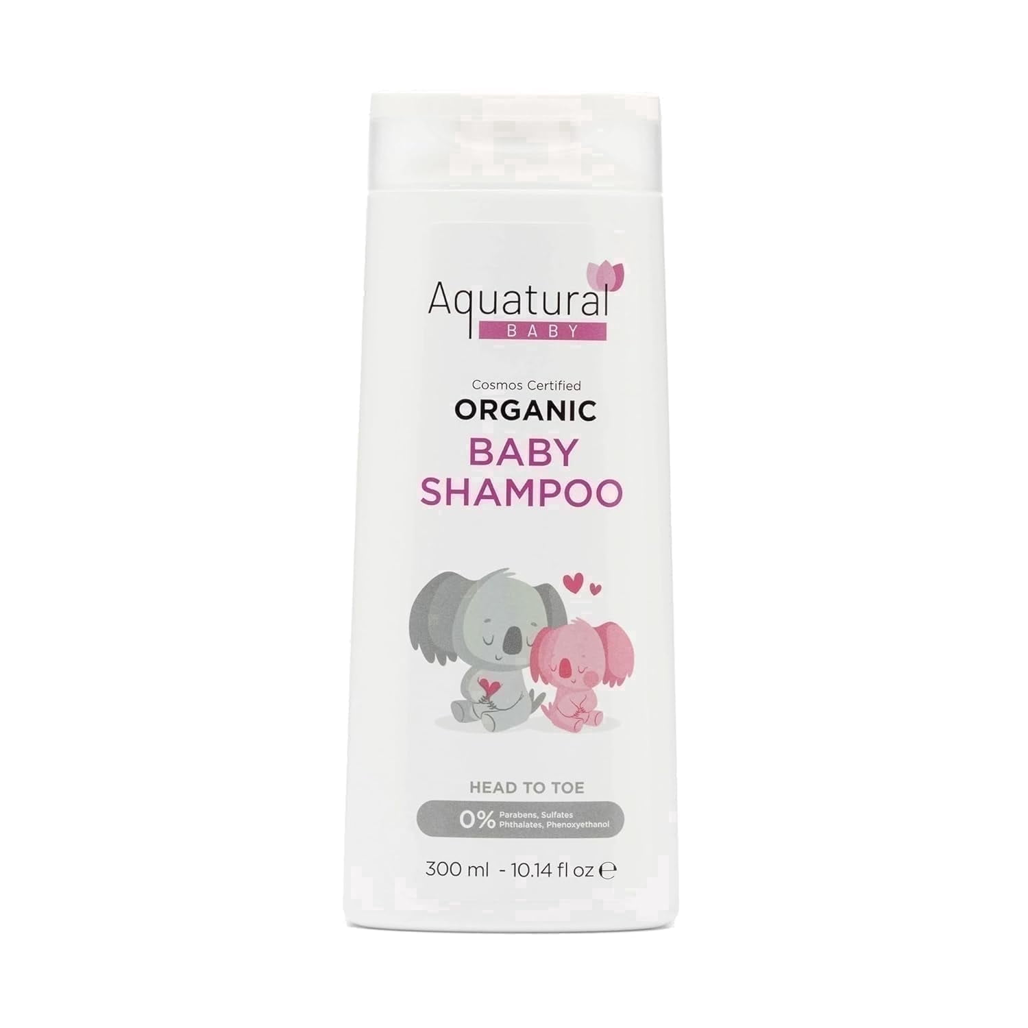 Aquatural Organic Baby Shampoo Natural Ingredients Gentle Cleansing 10.14 fl oz