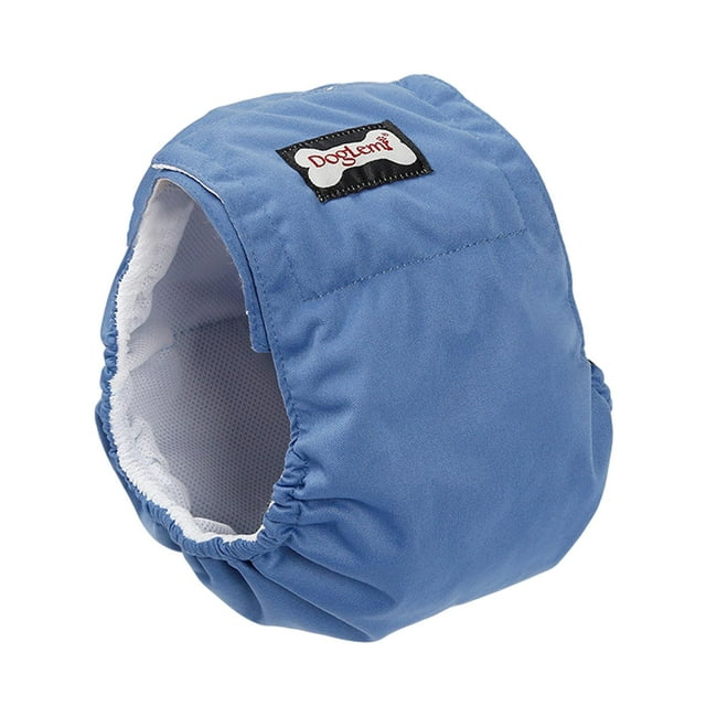 Pañal fisiológico para perros, lavable y reutilizable, para mascotas grandes azul M