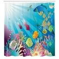 thumbnail image 3 of Ambesonne Underwater Shower Curtain, Fish Species in the Sea, 69"Wx75"L, Multicolor, 3 of 3