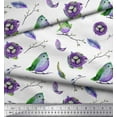 thumbnail image 2 of Soimoi Moss Georgette Fabric Nest,Feather & Artistic Bird Print Fabric by The Yard 42 Inch Wide, 2 of 3