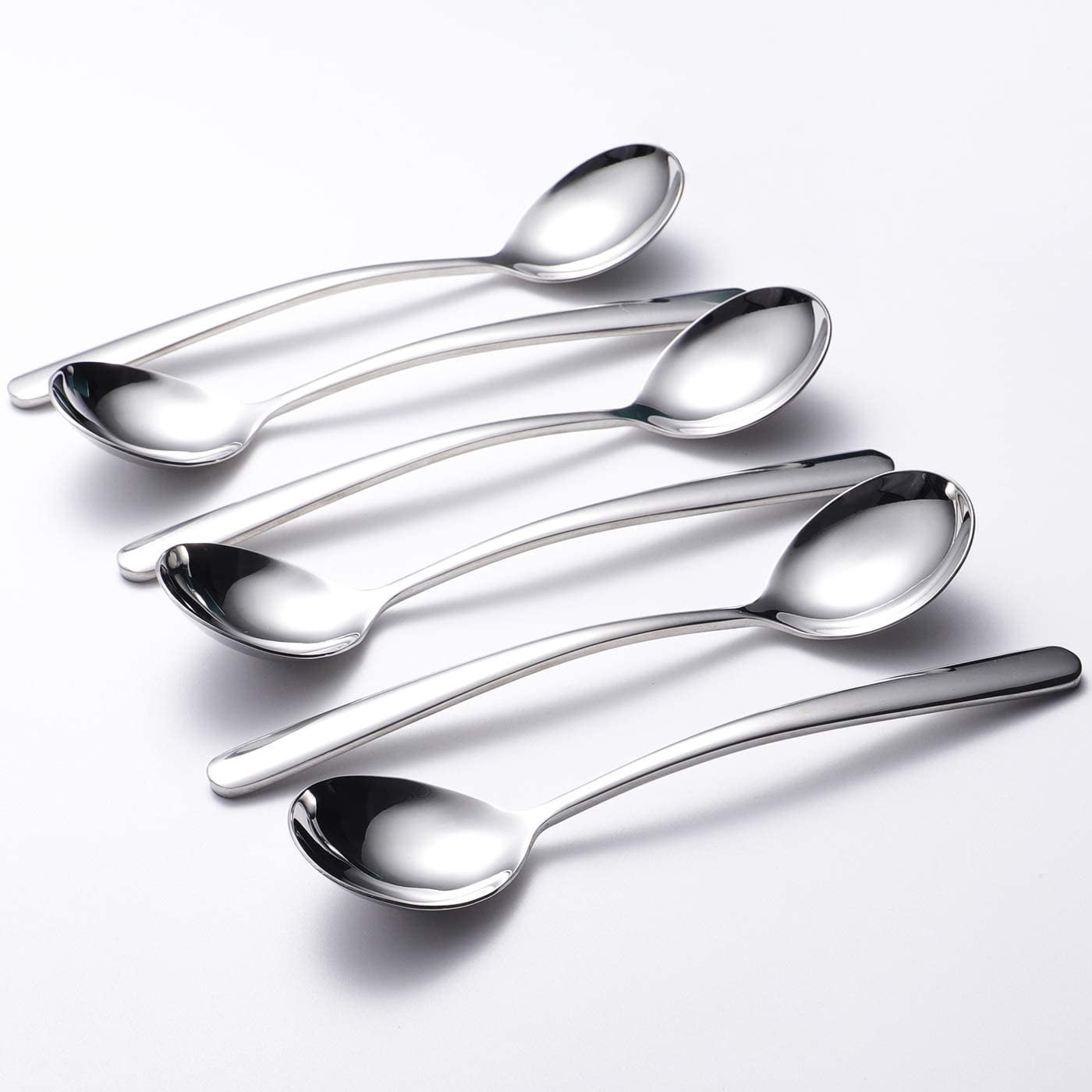 Soup Spoons 6Pack 18/10 Stainless Steel Big. Large and Heavy Duty