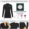 thumbnail image 4 of RELLECIGA Womens UPF50+ Sun Protection Long Sleeve Rash guard Zipper Front Swimsuit Tankini Top Swim Shirt for Women Bathing Suit Black, 4 of 11