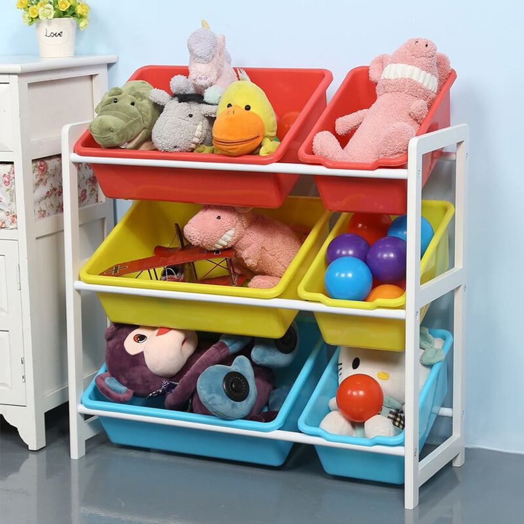 Solid Wood Toy Rack Kids' Toy Storage Organizer Children Finishing Storage Rack - Walmart.com