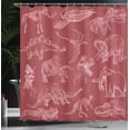 thumbnail image 3 of Ambesonne Jurassic Shower Curtain, Dinosaur Illustration Art, 69"Wx70"L, Dark Pink, 3 of 4