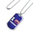 thumbnail image 2 of I Love Shrimp with Heart Military Dog Tag Pendant Necklace with Chain, 2 of 4