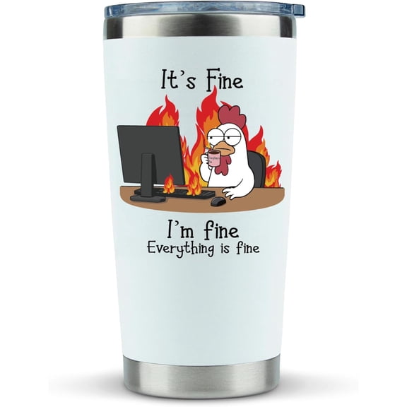 White Elephant Gifts for Adults- 20 Oz Insulated Tumbler, Funny Office Christmas Gag Gift for Boss, Coworkers