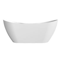 Maxwell 71 Inch Acrylic Double Slipper Freestanding Tub