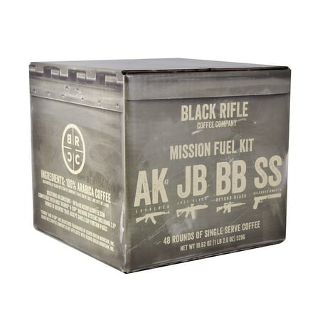 Black Rifle Coffee Company Complete Mission Fuel Kit, Coffee Rounds for Single Serve Brewing Machines (48 Count) Coffee Pods Cups 48