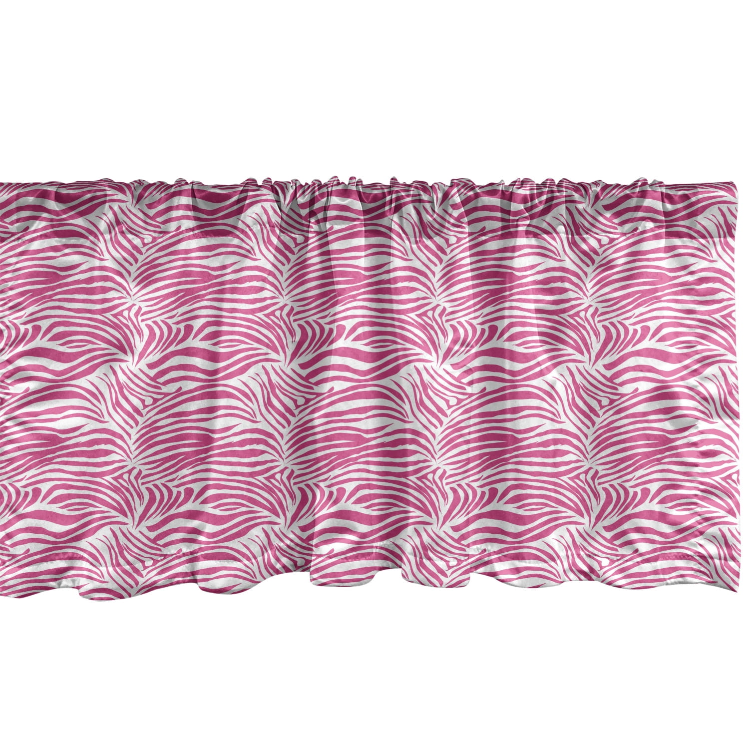 Zebra Print Window Valance Pack of 2, Striped Zebra Animal Skin Pattern