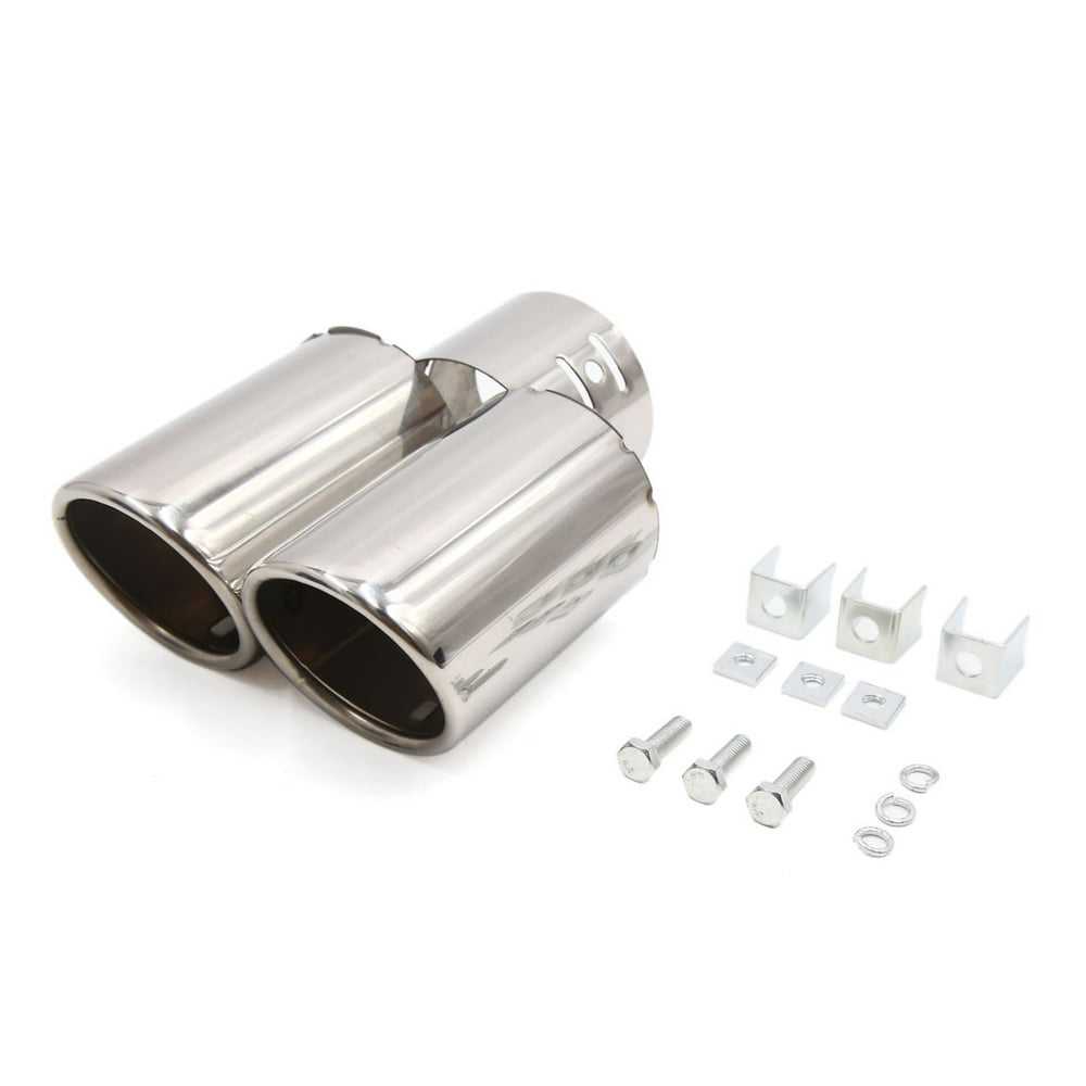 Chrome Dual Outlet Car Exhaust Muffler Tip Tail Throat for 1 1/2" to 2