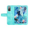 thumbnail image 3 of Leather For Samsung Galaxy S20 FE 5G 6.5-inch Floral  Printed Wallet Case, With Card Holder,Wristband,Magnetic Clasp Kickstand Folio Cover,Green,For Galaxy S20 FE 5G, 3 of 8