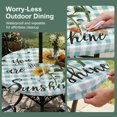 thumbnail image 5 of Round Outdoor Tablecloth with Umbrella Hole and Zipper, Sunflower Tablecloth with Elastic Waterproof, Teal Green Check You Are My Sunshine Bee Patio Table Covers for 31" - 35" Picnic Pool Tables, 5 of 9