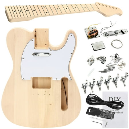 Mrosaa DIY Electric Guitar Kit Set Mahogany Body Maple Neck Guitar DIY (Best Diy Electric Guitar Kits)