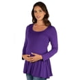 thumbnail image 3 of Maternity Long Sleeve Scoop Neck Swing Top, 3 of 10