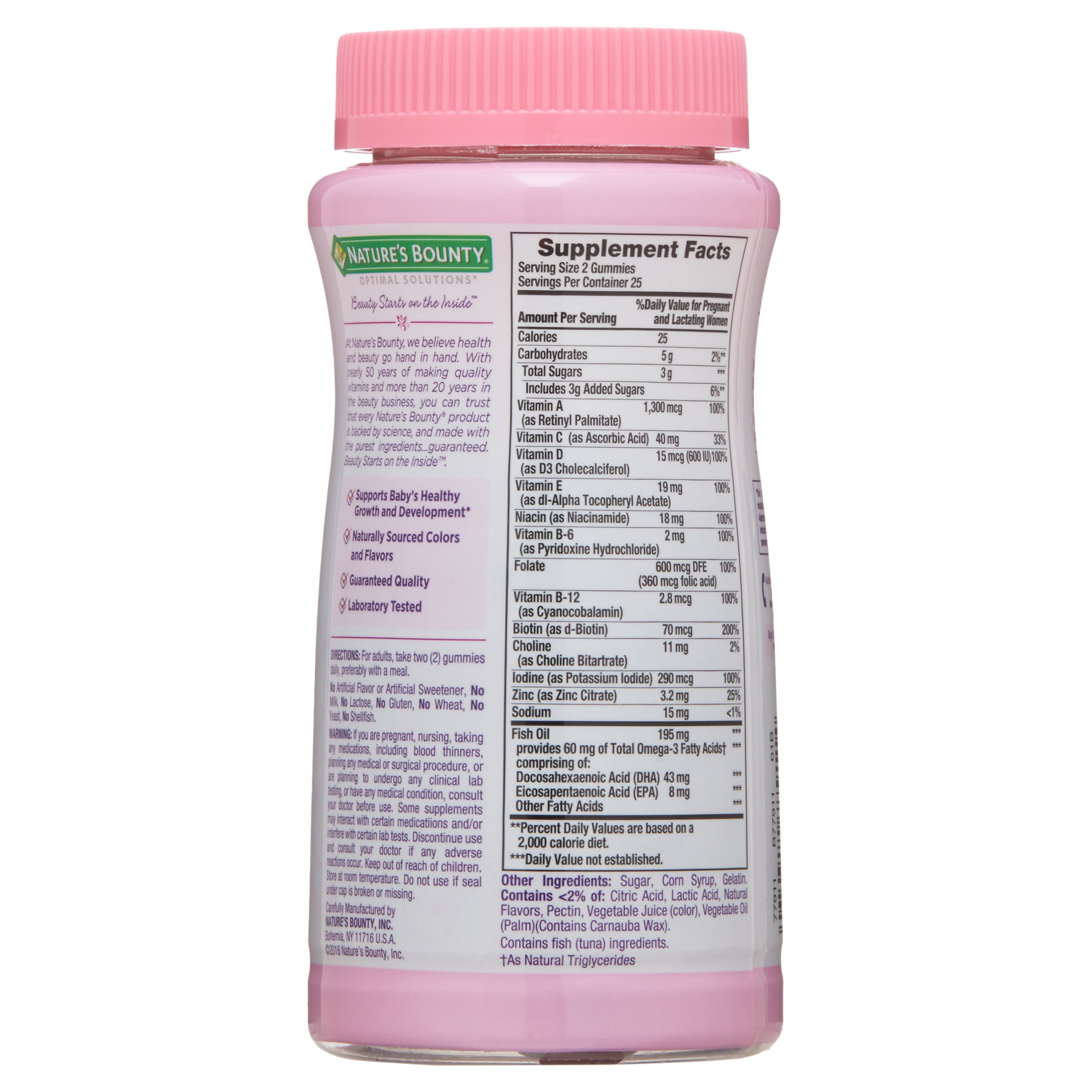 Nature's Bounty Optimal Solutions Essential Prenatal Gummy Vitamins, 50 Ct