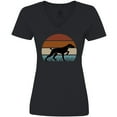 thumbnail image 3 of Inktastic Hunting Dog Retro Sunset Women's V-Neck T-Shirt, 3 of 5
