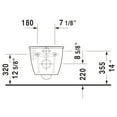 thumbnail image 2 of Duravit 2545090092 370 x 540 mm Darling Wall-Mounted Toilet - White, 2 of 7