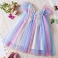 thumbnail image 2 of Zanarzt Beach Dresses Toddler Girl Tulle Dress Casual Summer Floral Fairy Sundress for Girls Outfits Birthday Wedding Party Purple,2-3 Years, 2 of 6