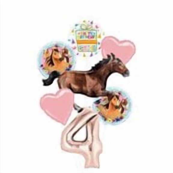 Mayflower Products Spirit Riding Free Party Supplies 4th Birthday Galloping Horse Balloon Bouquet Decorations