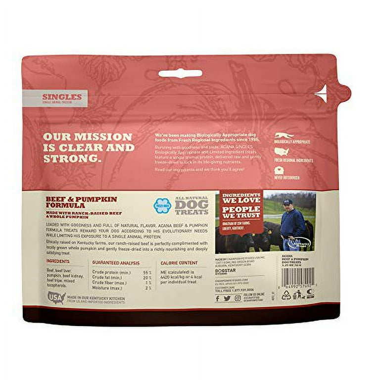 ACANA Singles Limited Ingredient Freeze-Dried Dog Treats, Beef