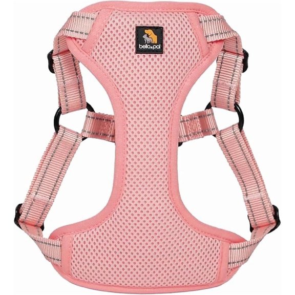 BELLA & PAL Puppy Harness, Dog Harness Small Sized Dog, No Pull Dog Harness, Dog Harness for Small Dogs, Step in Harness for Extra Small Dogs, Dog Harness for Medium Dogs, Reflective, Coral Pink, S