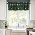 thumbnail image 3 of Christmas Kitchen Curtains Valance,Green Plant Xmas Balls Decor Short Drape for Living Room Farmhouse Window Treatment 1 Panel 54" W x 18" L Inch, 3 of 6