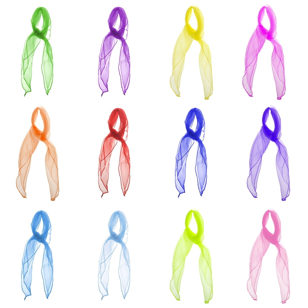 Aspire 36Pcs Juggling Dancing Scarves Rhythm Band Magic Scarves 10-12 Colors Solid