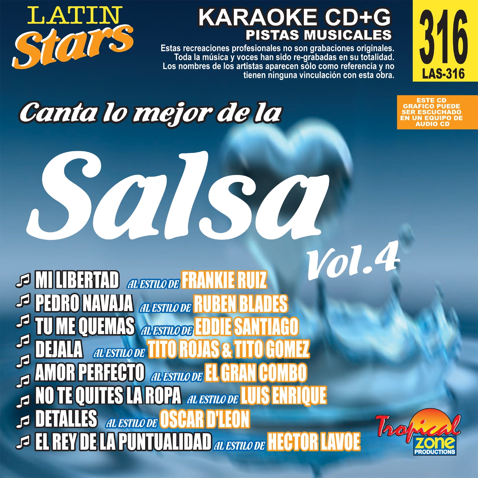 Karaoke Latin Stars 316 Salsa Vol. 4